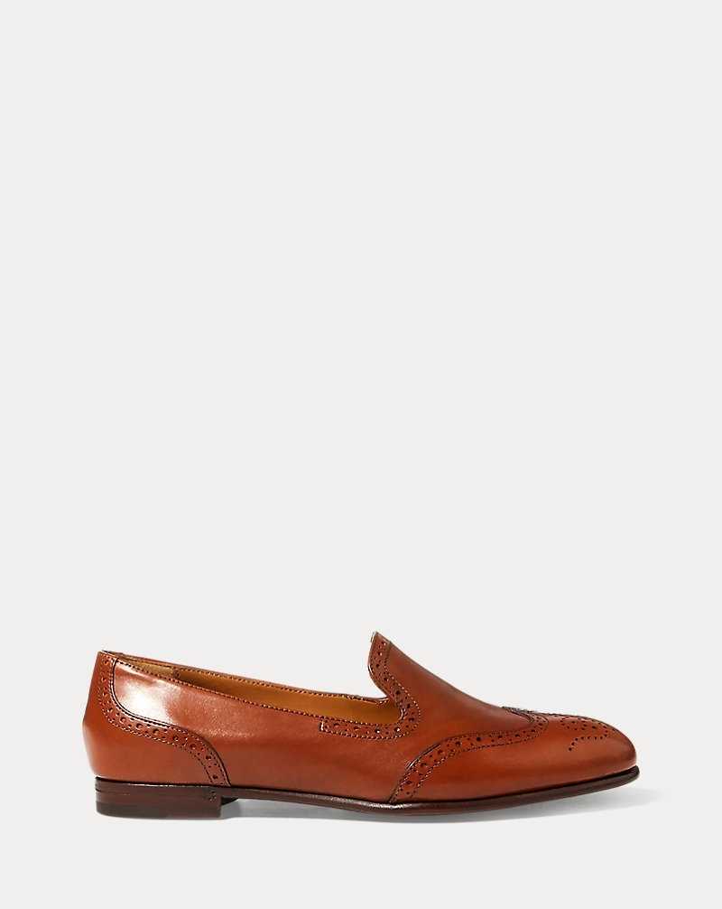 Zapatos Planos Ralph Lauren Quincy Calfskin Loafer Mujer Tan | GTUJPAR-65 - vista 1