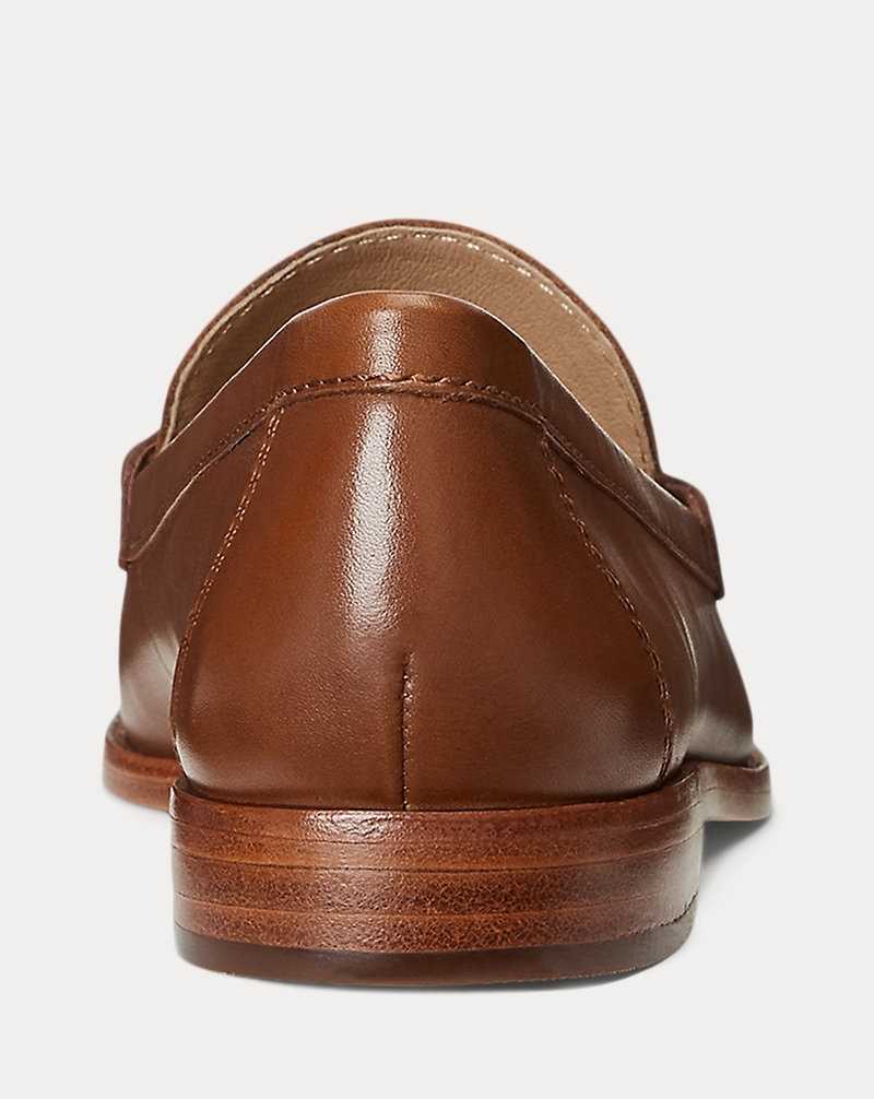 Zapatos Planos Ralph Lauren Wynnie Burnished Leather Loafer Mujer Azules | ZBLINMQ-52 - vista 3