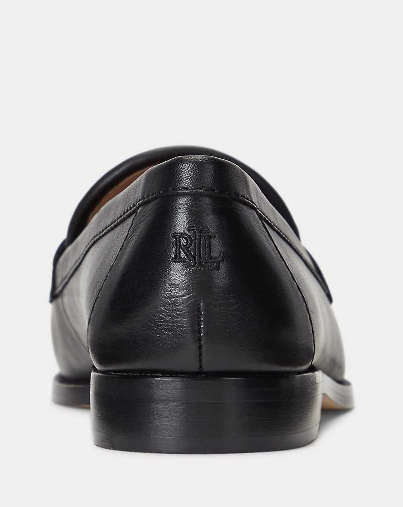 Zapatos Planos Ralph Lauren Wynnie II Woven Leather Raffia Loafer Mujer Black/Antique Ntrl | FLYDSAN-13 - vista 3