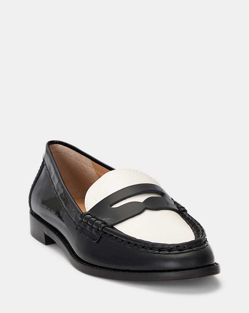 Zapatos Planos Ralph Lauren Wynnie Patent Nappa Leather Loafer Mujer Blancos | DTBJORZ-84 - vista 2