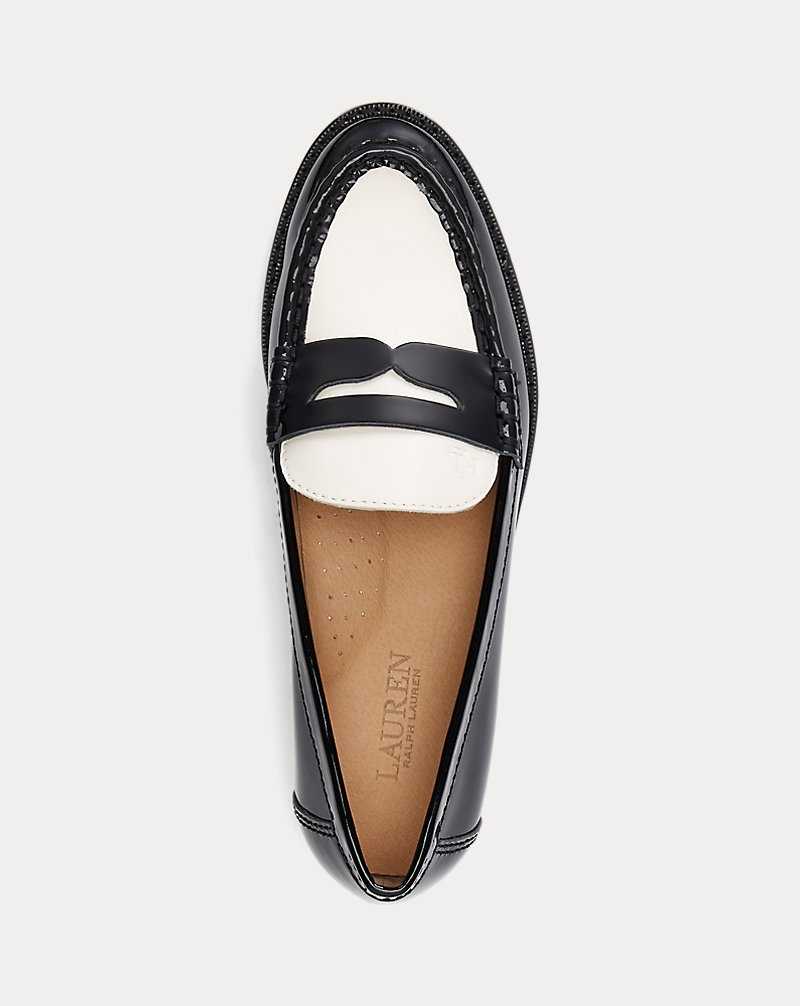 Zapatos Planos Ralph Lauren Wynnie Patent Nappa Leather Loafer Mujer Blancos | DTBJORZ-84 - vista 4