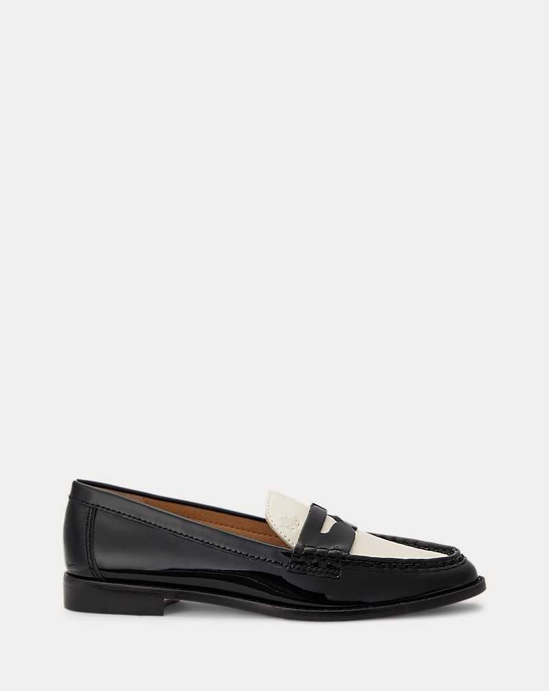 Zapatos Planos Ralph Lauren Wynnie Patent Nappa Leather Loafer Mujer Blancos | DTBJORZ-84 - vista 1