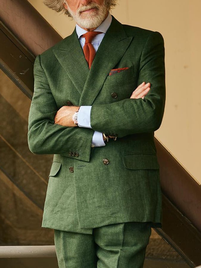 Chaqueta retro Double Breasted bolsillo Design Gentleman ejecutivo Suit para hombre