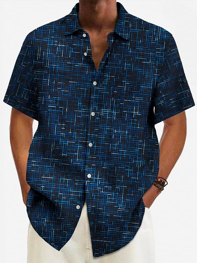 Abstract Textured estampado Pockecamiseta para hombre
