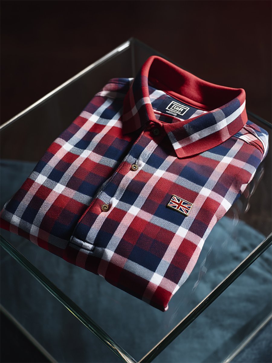 Camisa polo ejecutivo casual Union Jack Button de manga corta para hombre