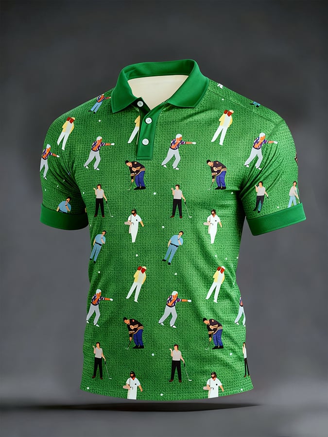 Camiseta Golf Enthusiast estampado Polo de manga corta para hombre