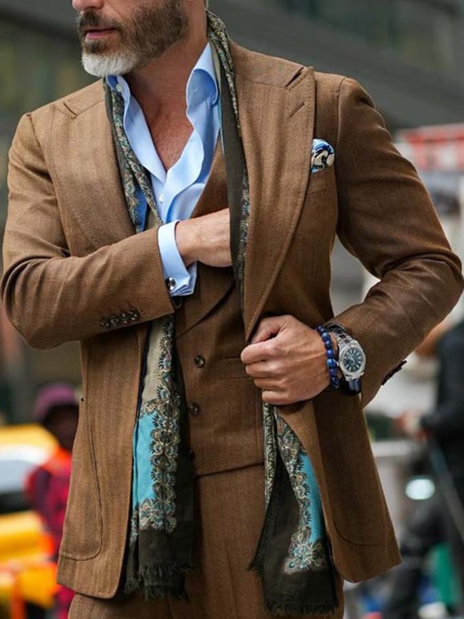 Chaqueta vintage Single Breasted bolsillo Gentleman's ejecutivo Suit para hombre