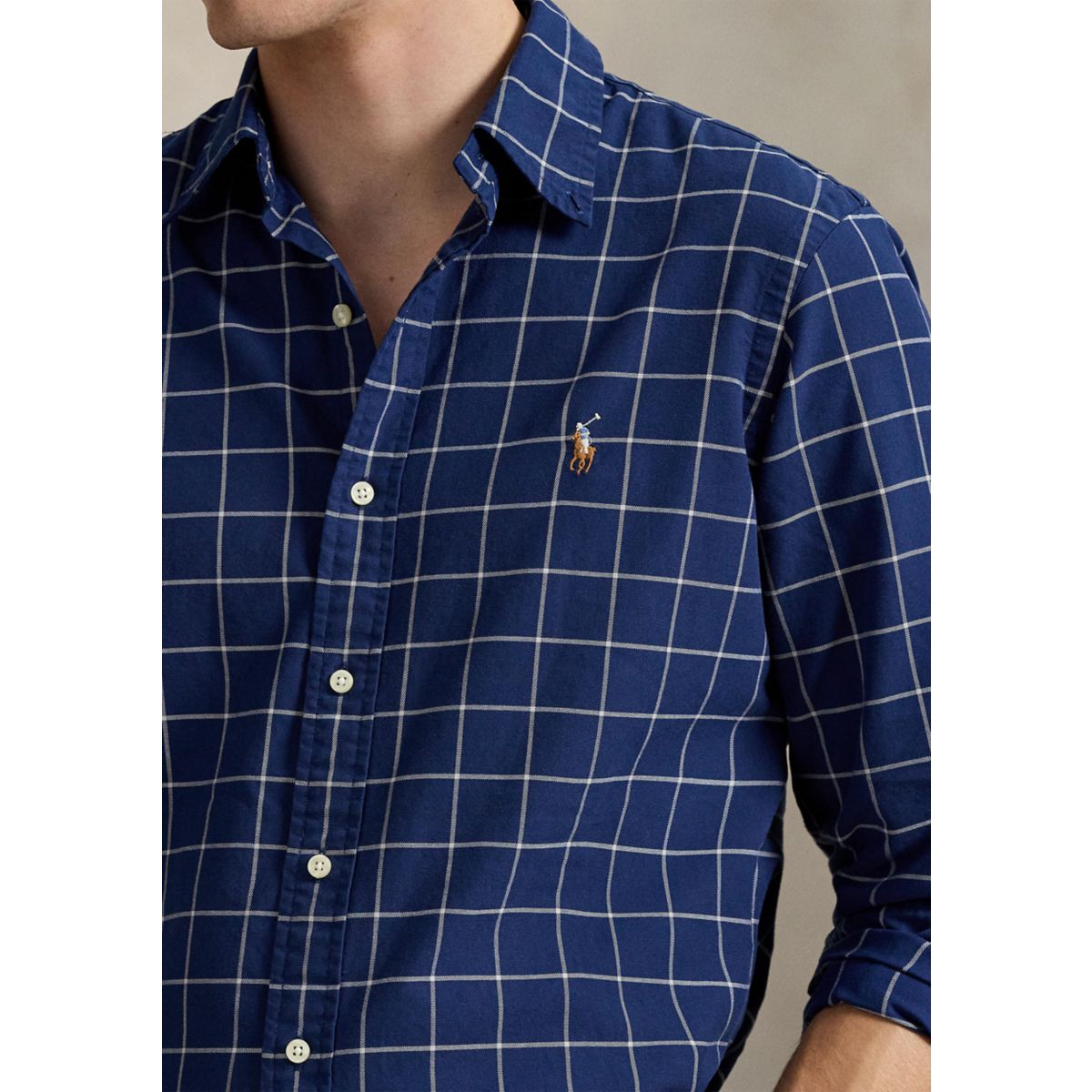 Classic Fit Windowpane Oxford Shirt - 3