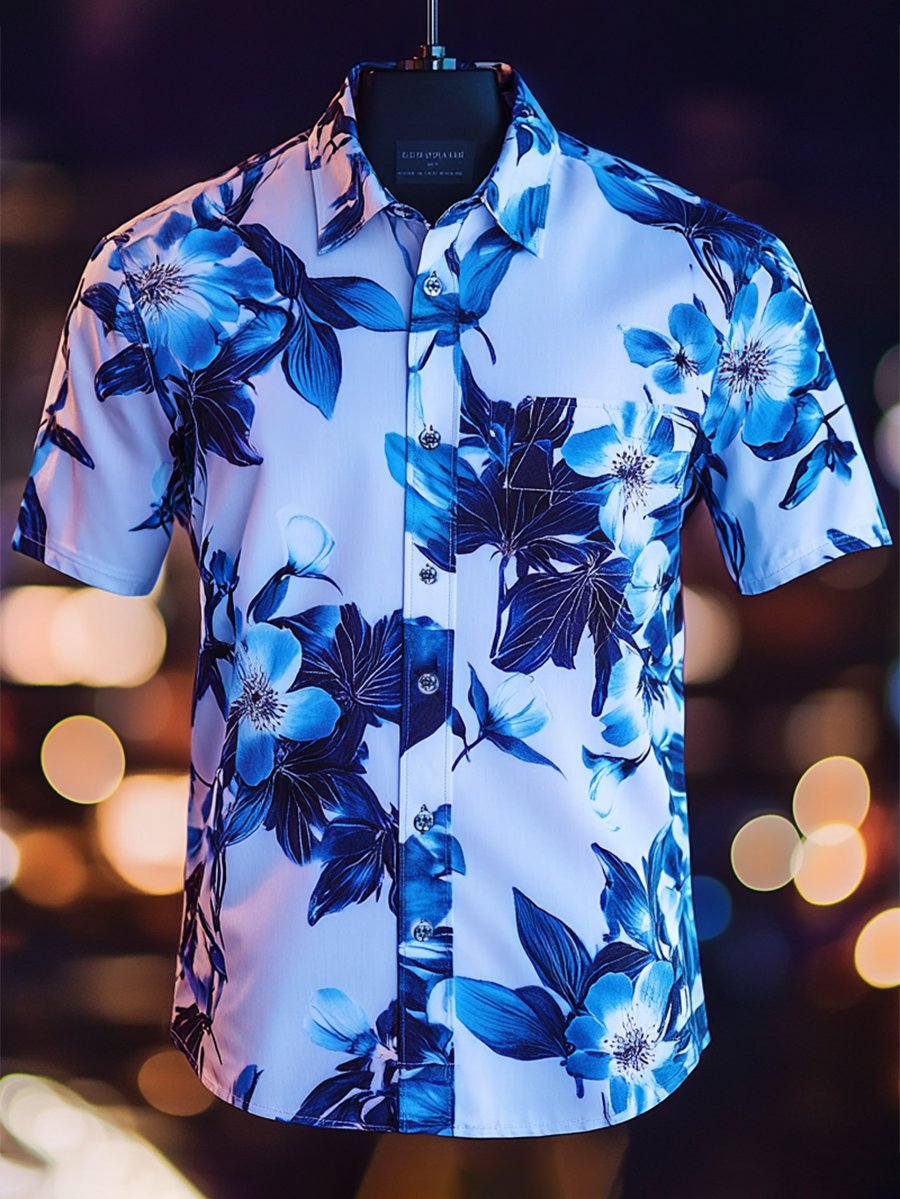 Camisa Resort casual floral Art de manga corta para hombre