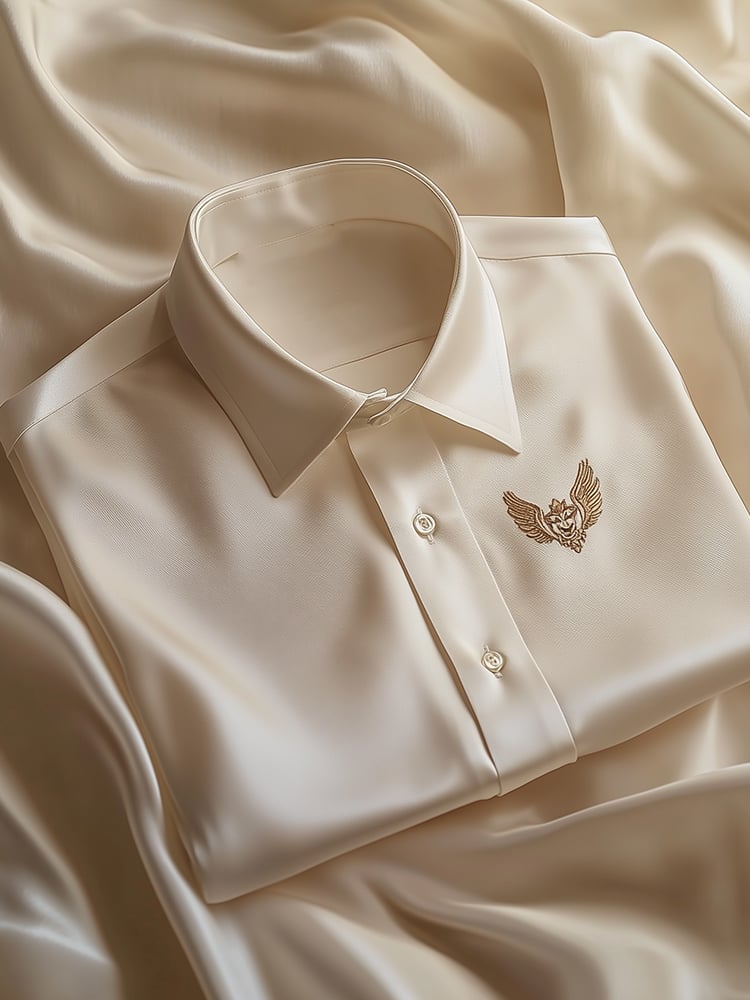 Camisa ejecutivo casual Logo solapa de manga corta para hombre