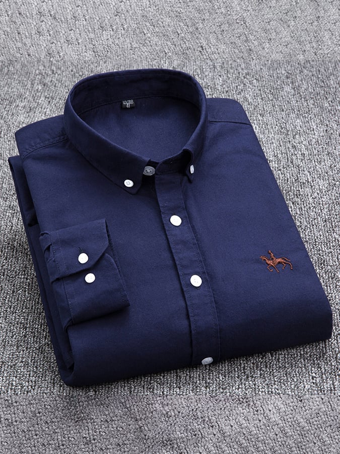 Camisa ejecutivo de algodón bordado para hombre