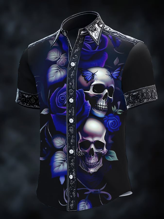 Camisa Gothic Dark de manga corta para hombre