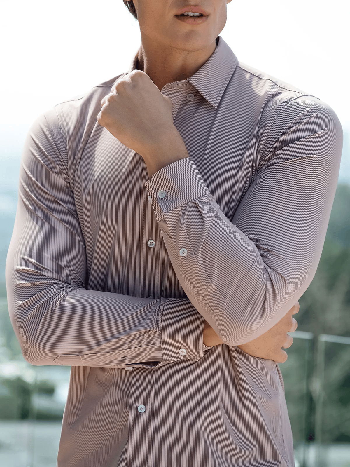 Camisa ejecutivo casual de manga larga para hombre
