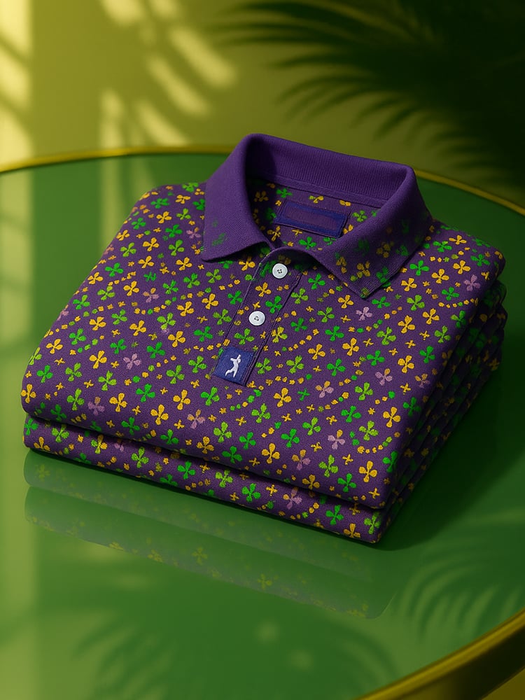 Camisa polo clásico ejecutivo Old Money Button de manga corta Psombreros Tuesday Purple para hombre