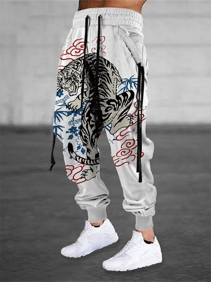 Casual estampado holgado Trousers para hombre