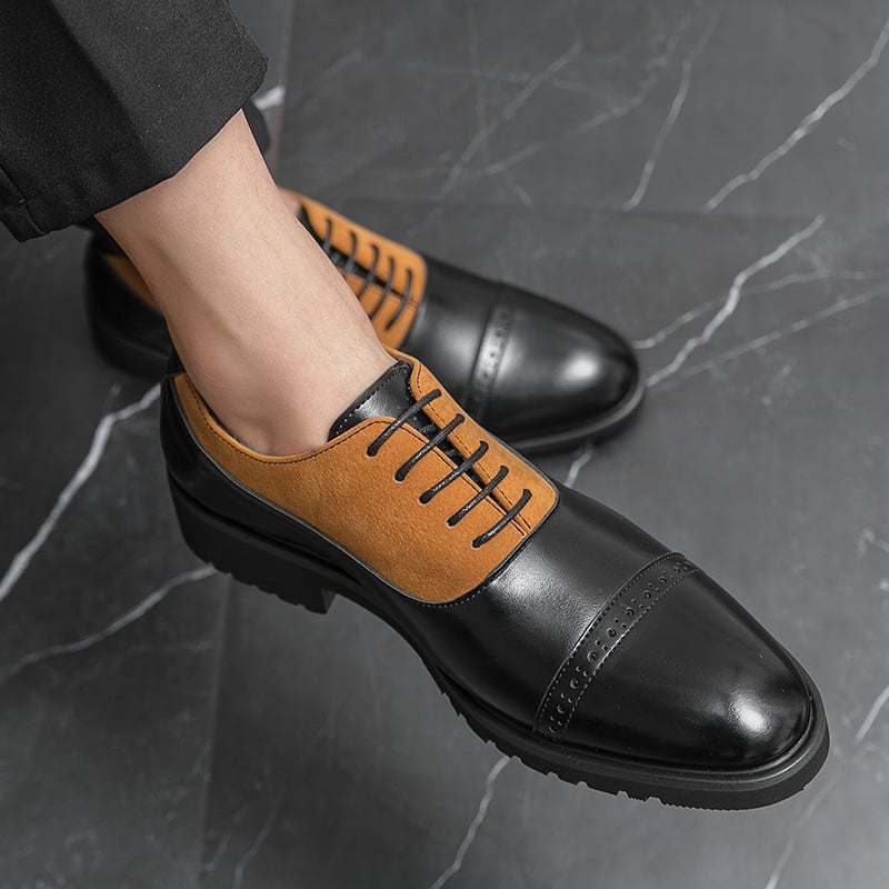 Zapatos Lace-up ejecutivo Pu cuero Handmade Men Derby