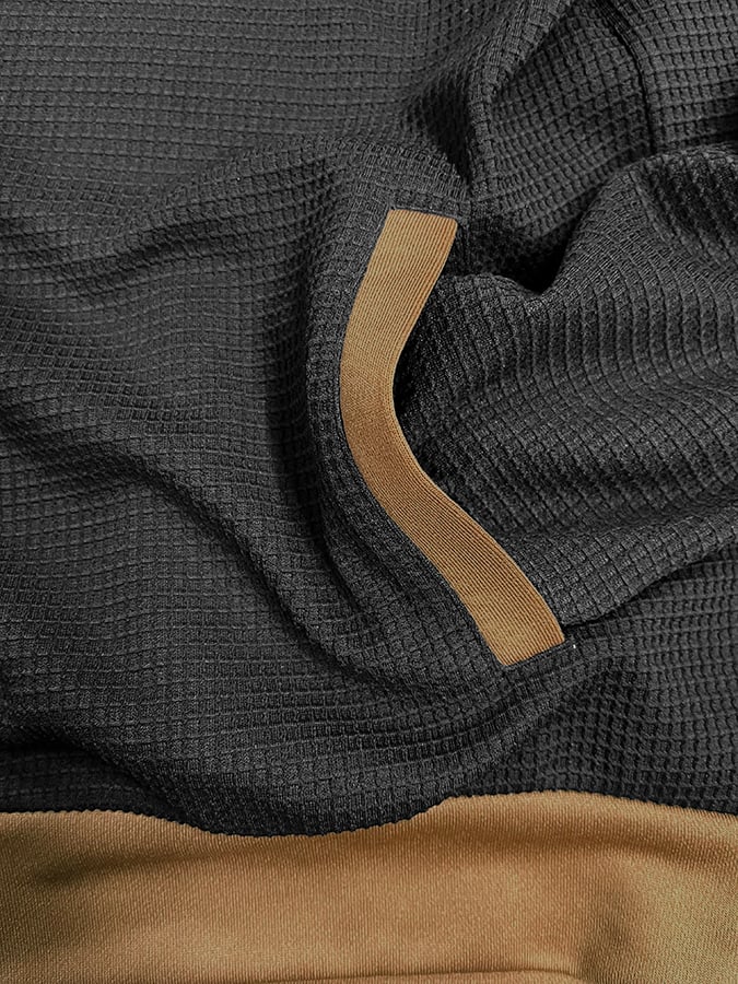 Sudadera retro Letter Design jacquard a cuadros Fabric Stand cuello para hombre