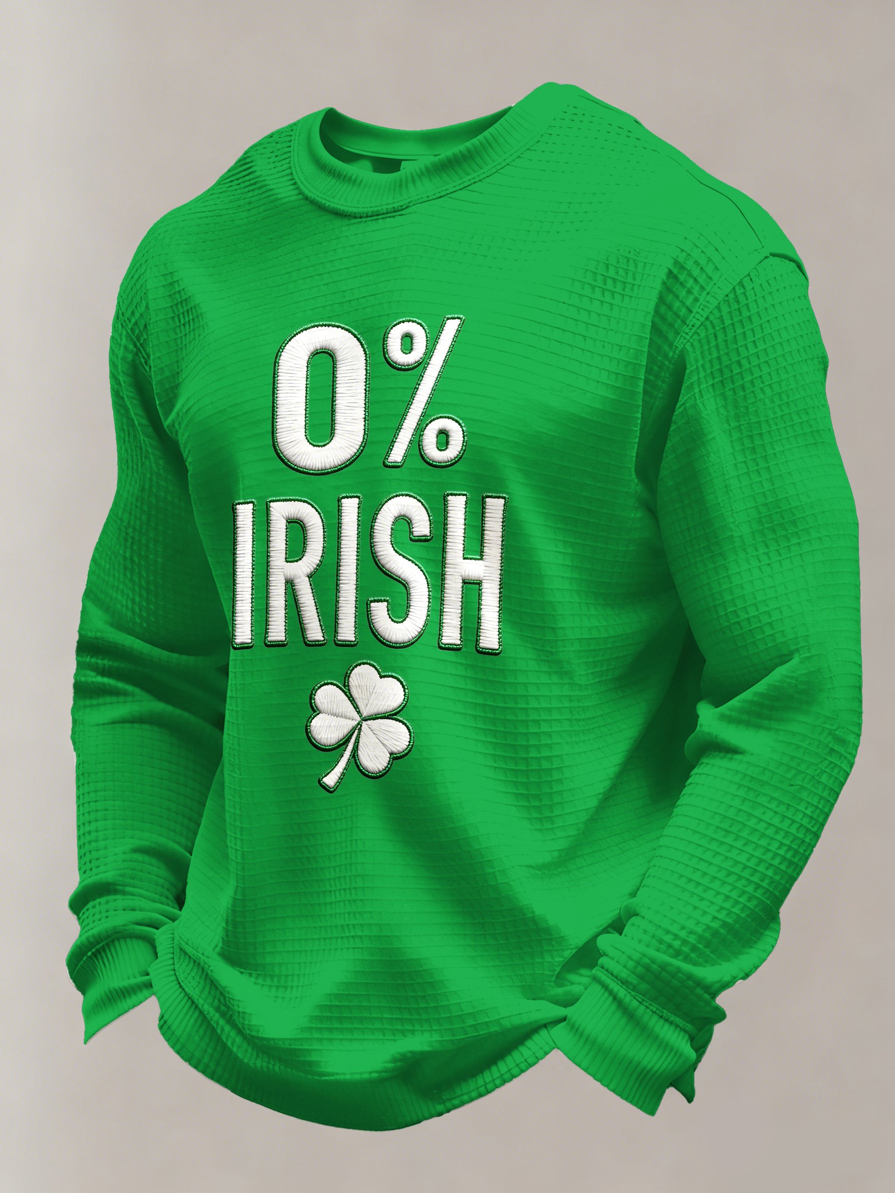 Saint Patrick estampado casual de manga larga Top para hombre