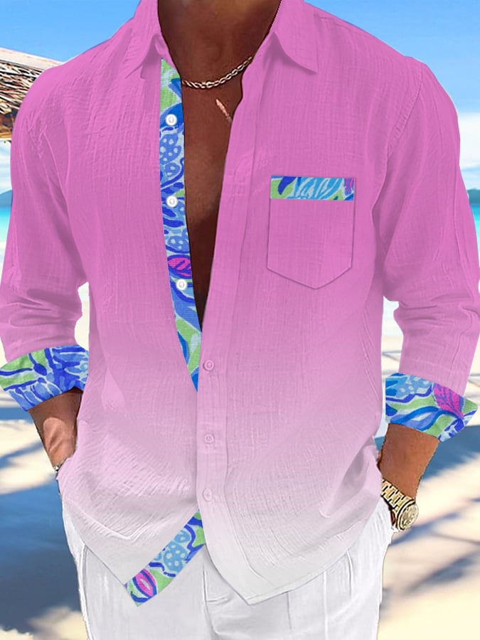 Camisa Hawaiian estampado de modaable Resort casual (With Pockets) para hombre