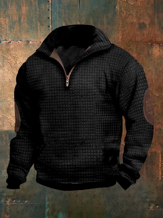 Sudadera Stand cuello cierre de manga larga casual para hombre