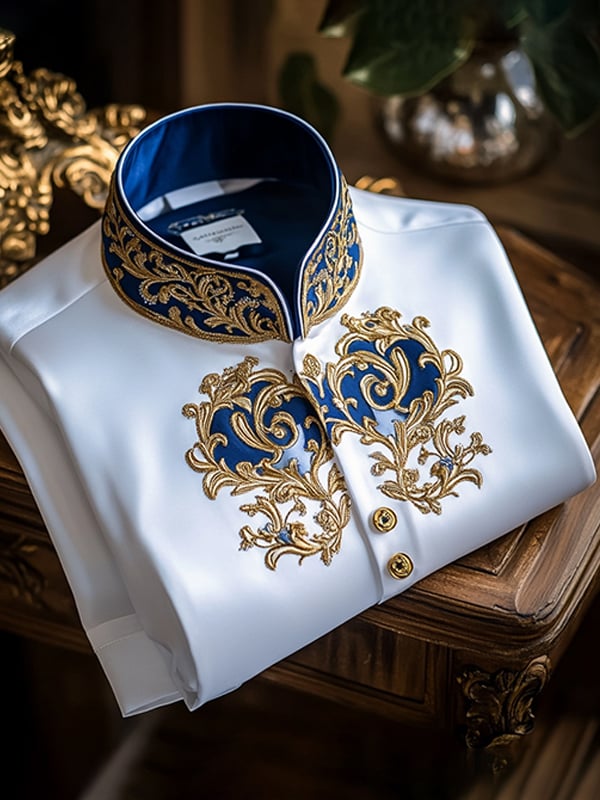 Camisa satén de lujo ejecutivo de manga larga para hombre