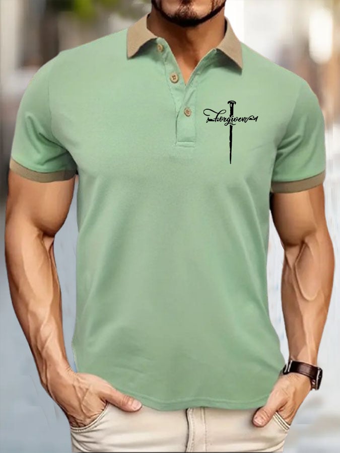 Camisa polo Faith Cross estampado para hombre