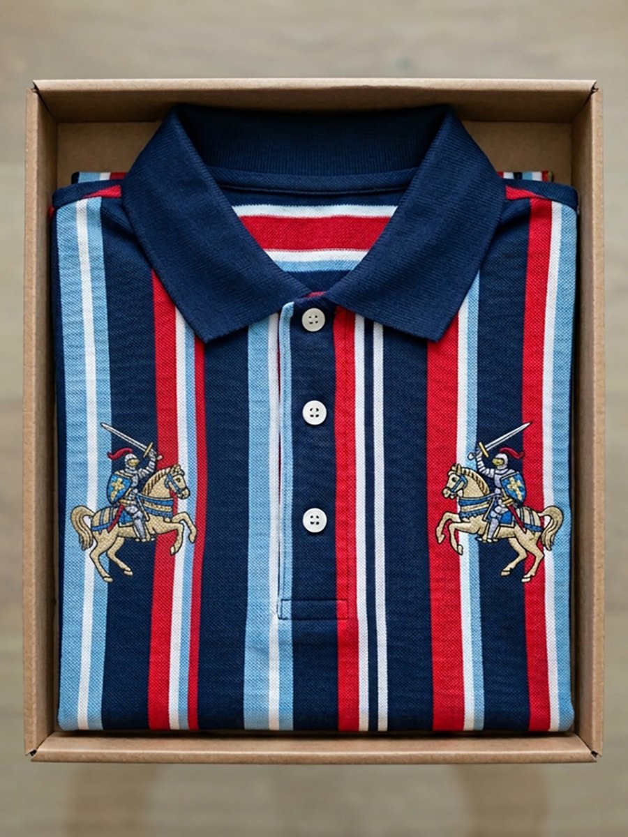 Camisa polo ejecutivo Stroped de manga corta para hombre