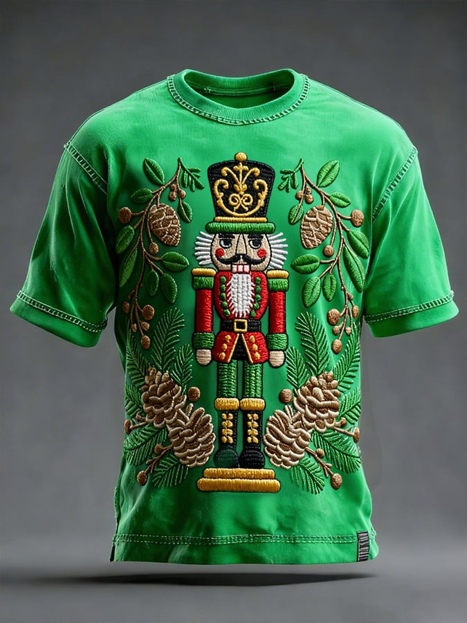 Christmas Nutcracker estampado cuello redondo Top para hombre