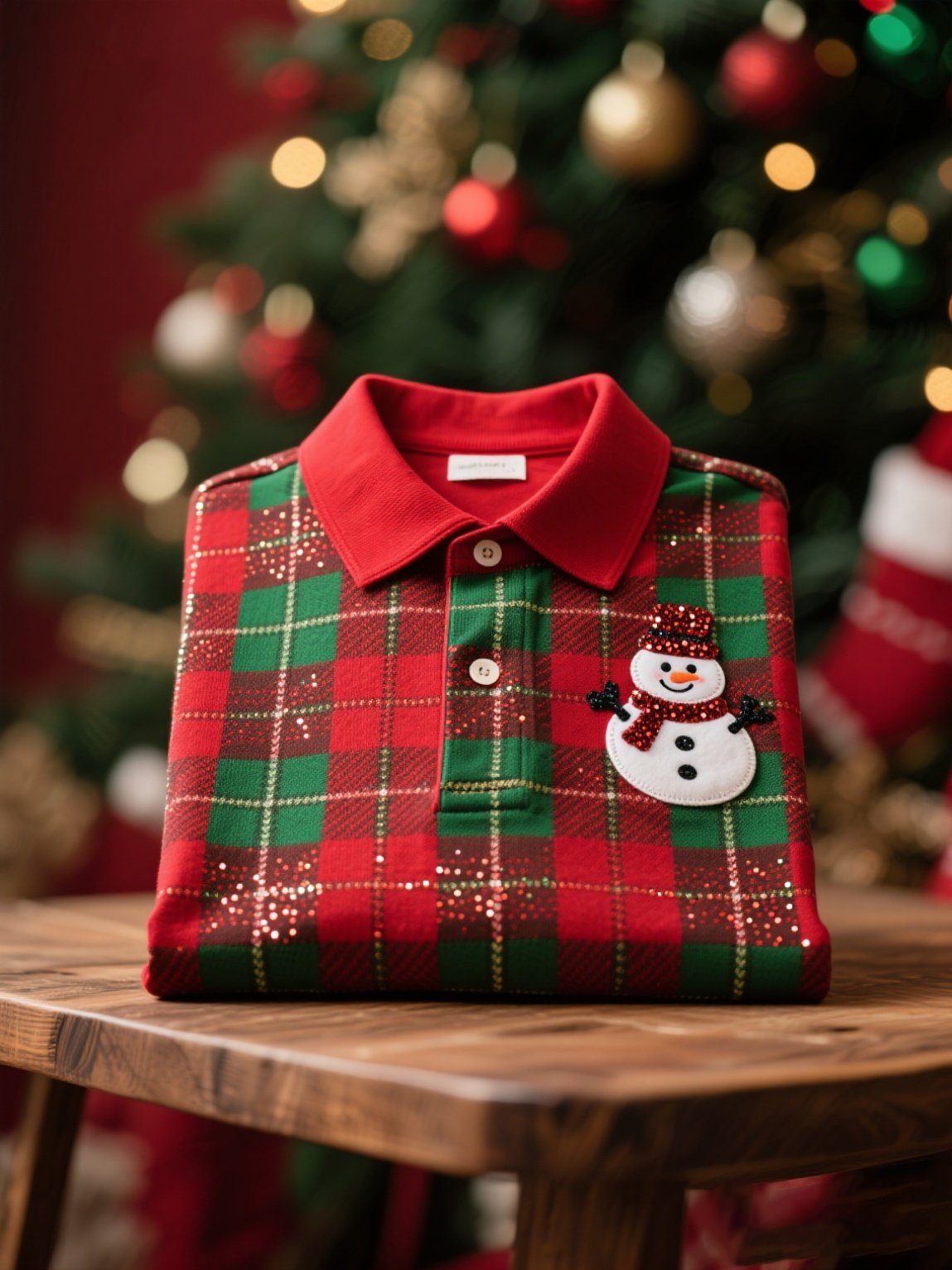 Camisa polo Christmas Logo estampado de manga larga para hombre