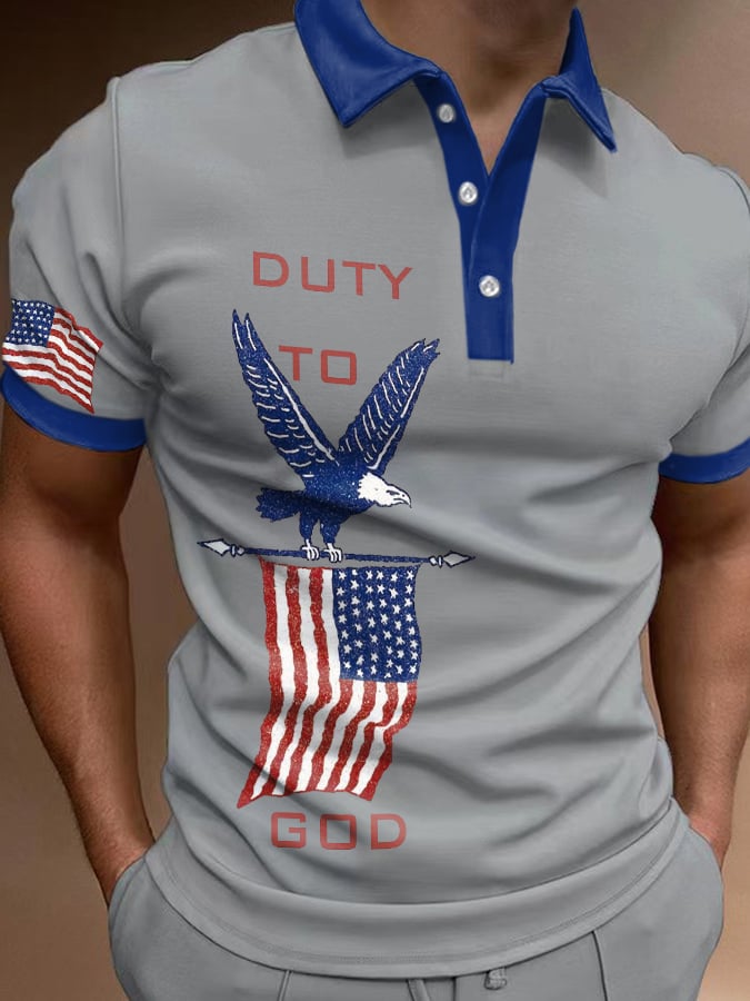 Casual Duty To God Half-Placket de manga corta Top para hombre
