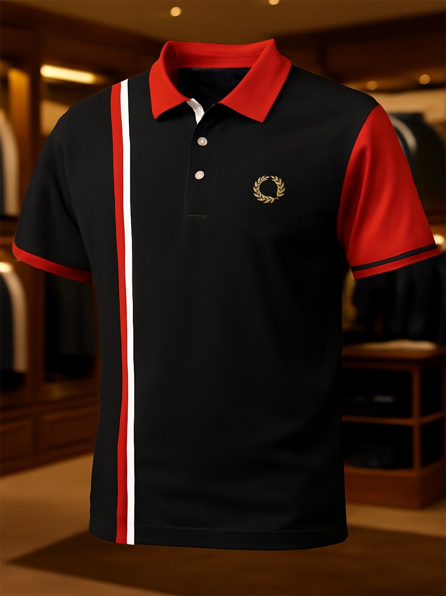 Camisa polo ejecutivo casual Button de manga corta para hombre