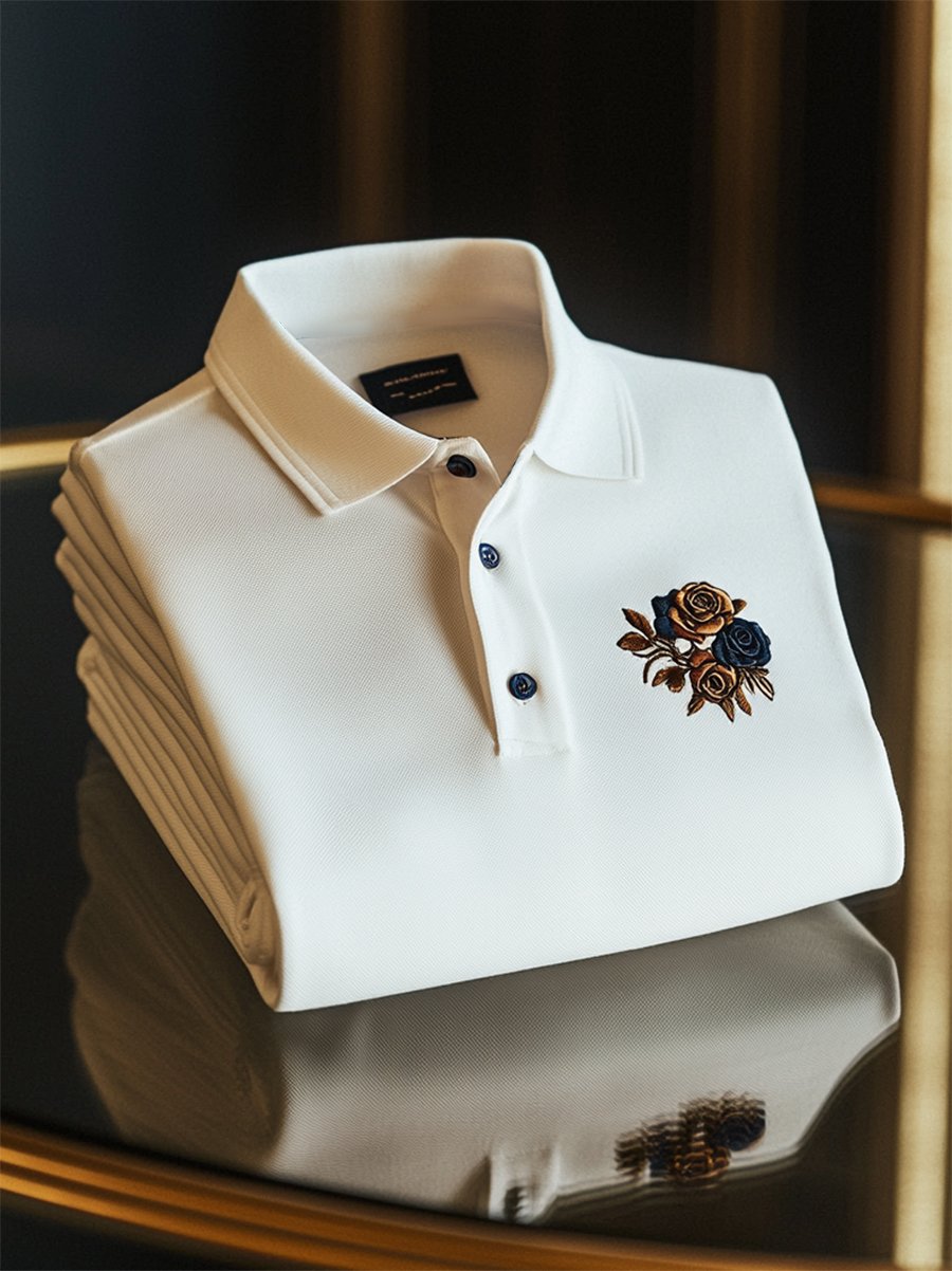 Camisa polo vintage casual Skull Button de manga corta para hombre