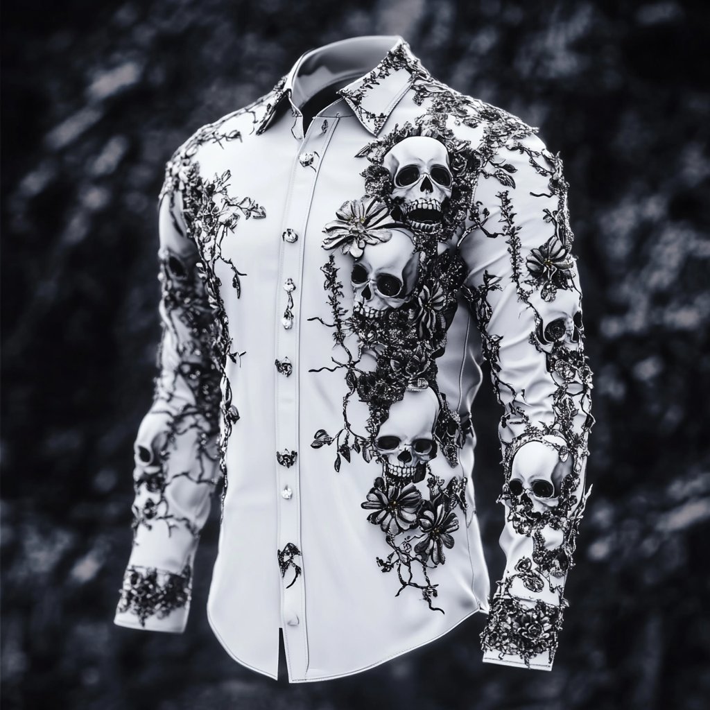 Camisa casual vintage Black diseño para hombre