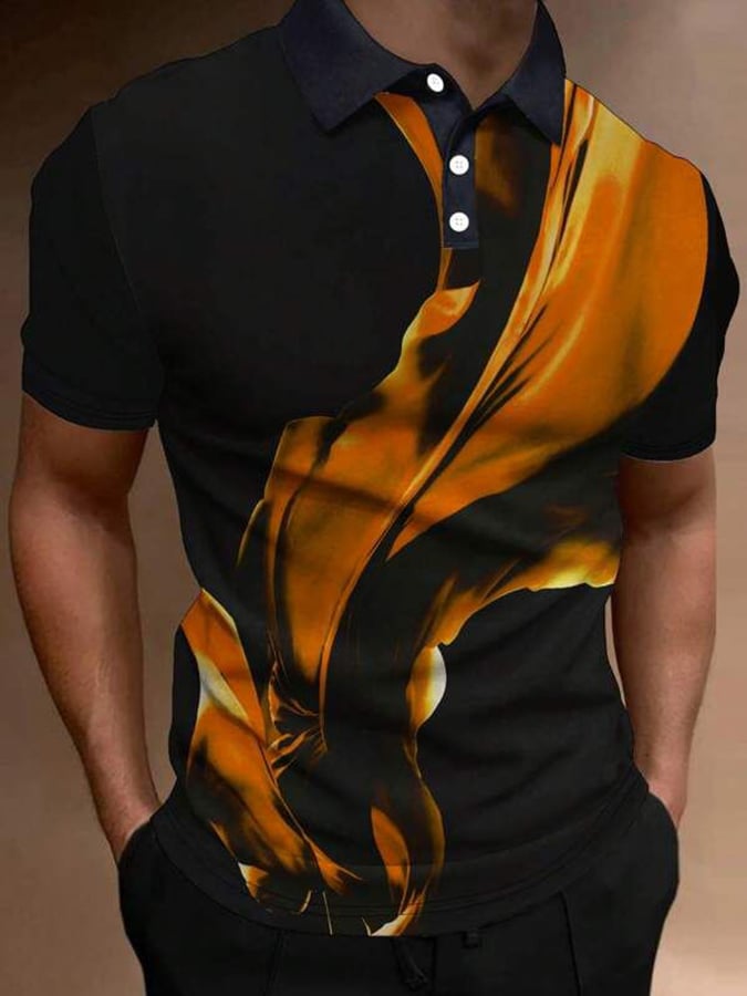 Camisa polo de moda casual estampado Short Leeved