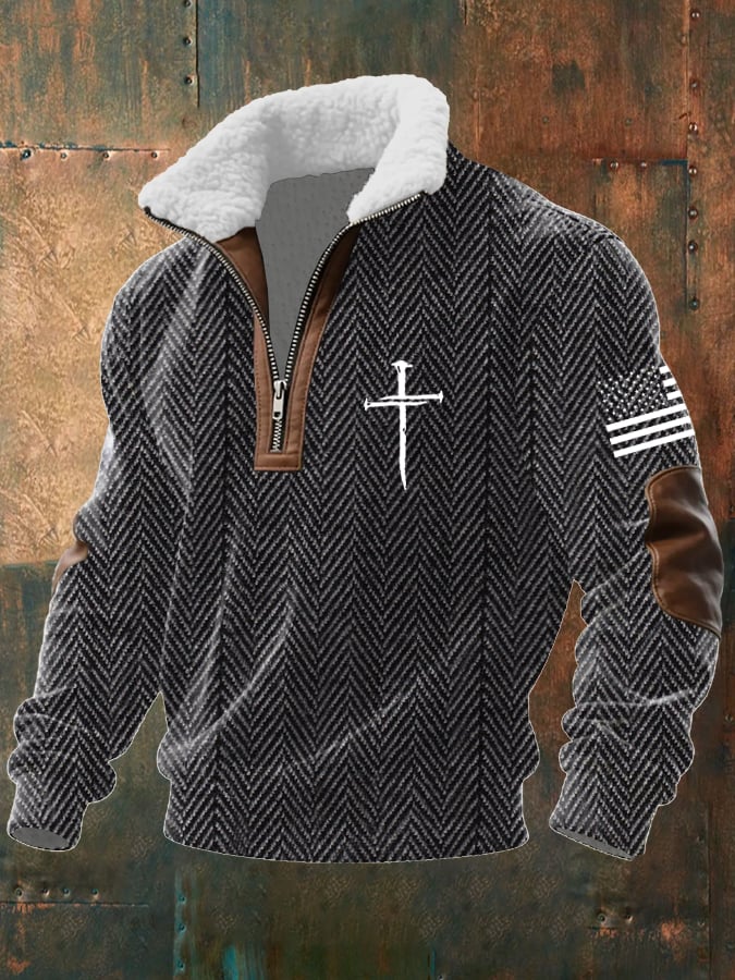 Sudadera vintage Faith de manga larga texturizado para hombre