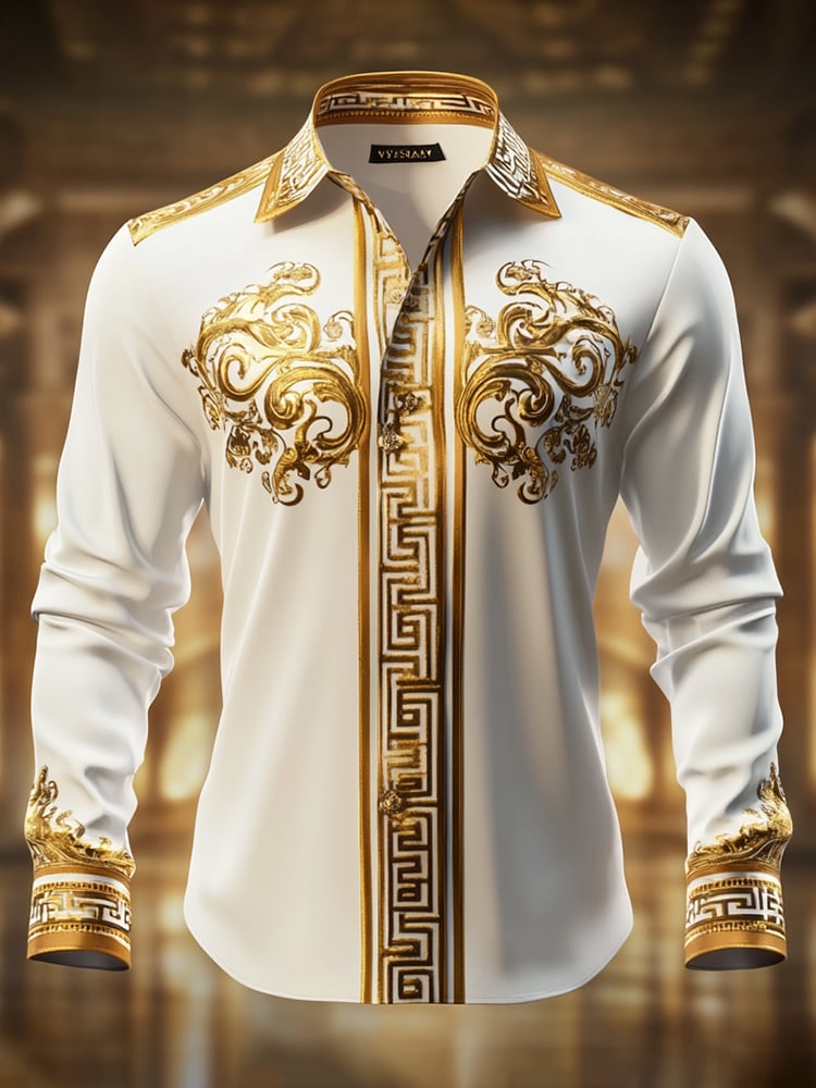 Camisa satén Luxe de manga larga con botones para hombre