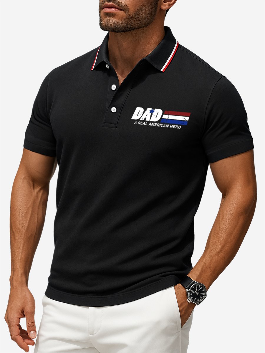 Camisa polo ejecutivo casual Button de manga corta para hombre
