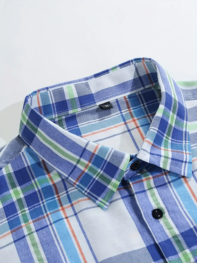 Camisa a cuadros ejecutivo casual para hombre