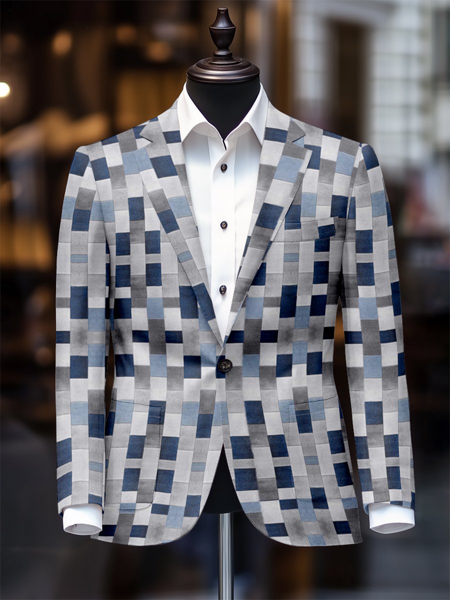 Saco retro casual a cuadros para hombre