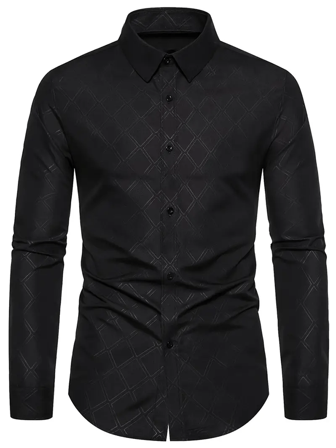 Camisa geométrico Design ejecutivo casual para hombre