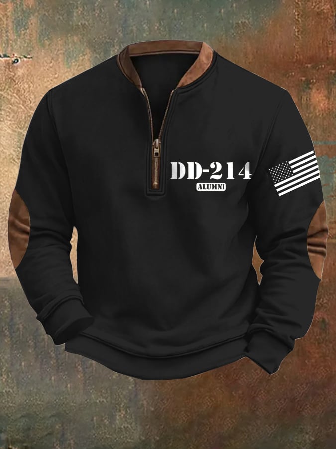 Sudadera retro Veteran Zip cuello para hombre