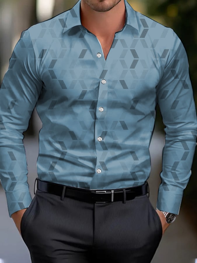 Ejecutivo Style geométrico Princamiseta para hombre