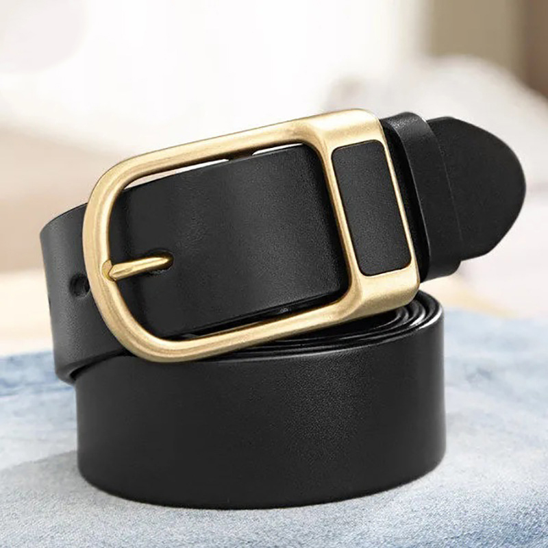 Cinturón ejecutivo casual PU cuero Square Buckle Cowboy Waistband