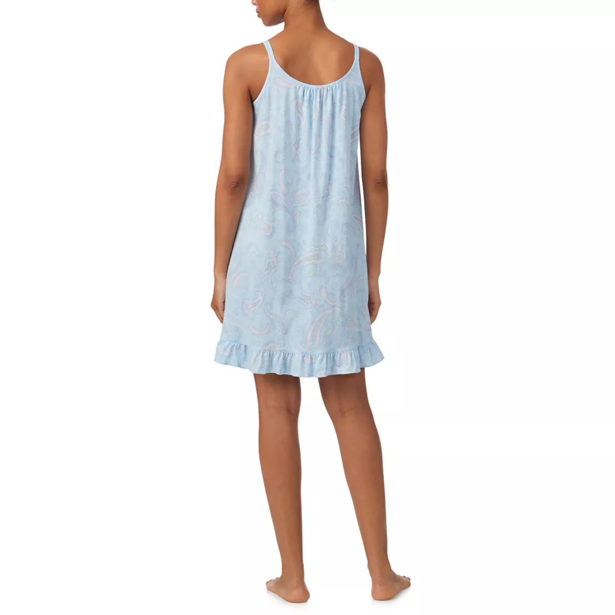 Double Strap Button Neck Nightgown - 2