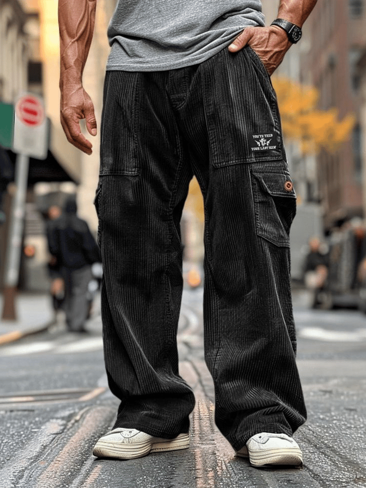 Retro casual Multi-bolsillo Trousers para hombre