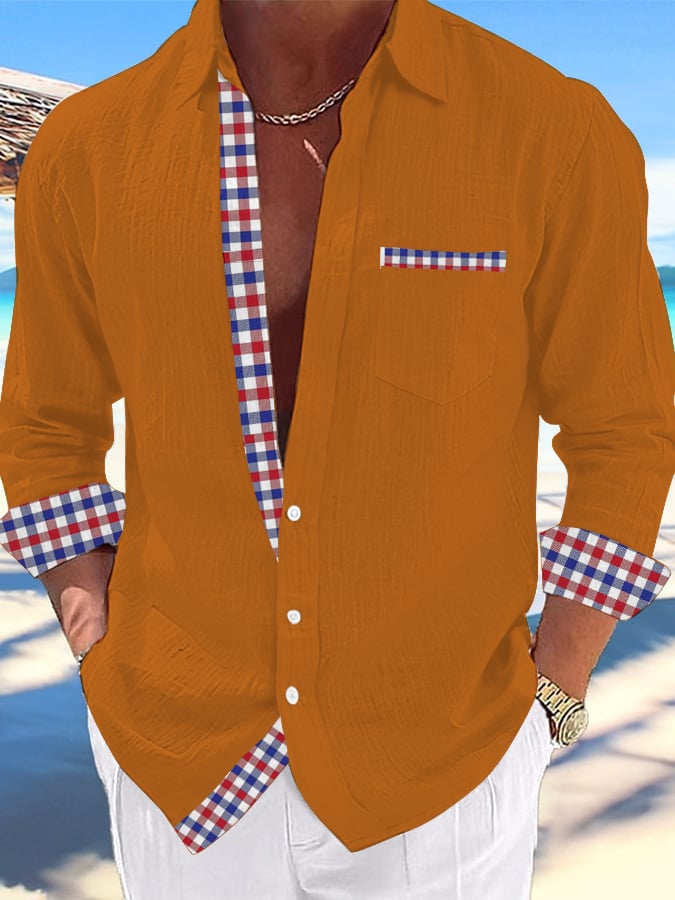 Camisa casual Hawaiian estampado Lapel para hombre