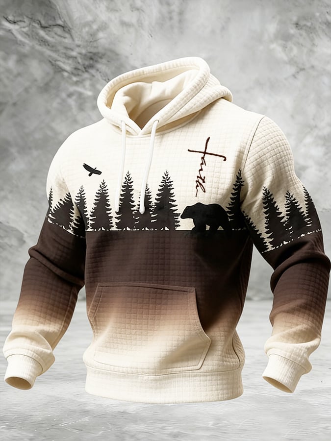 Sudadera Winter Faith estampado tejido tipo waffle Hooded para hombre