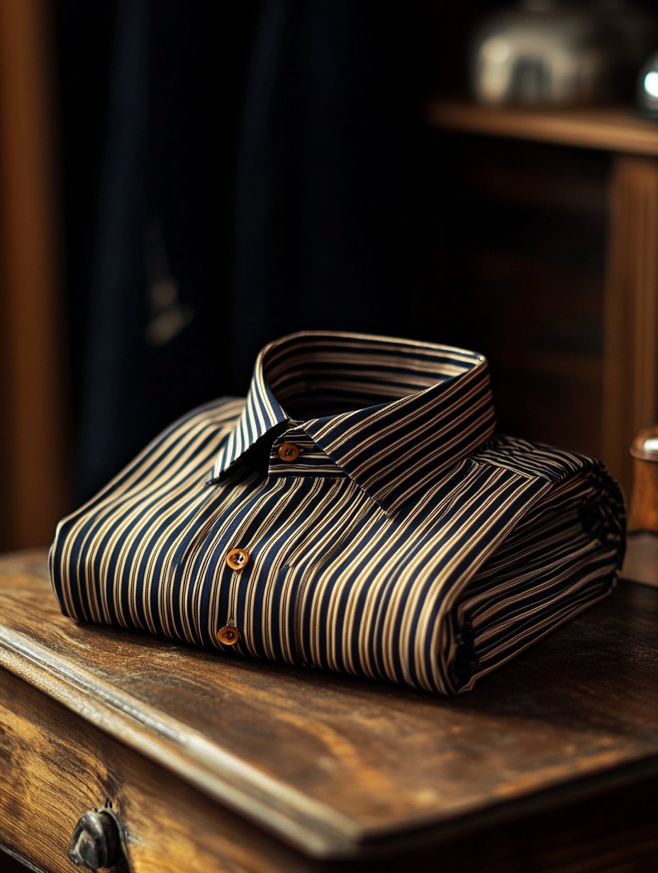 Camisa a rayas Luxe de manga larga para hombre