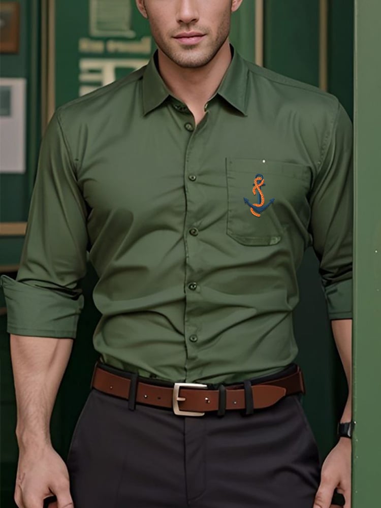 Camisa de lujo ejecutivo de manga larga para hombre
