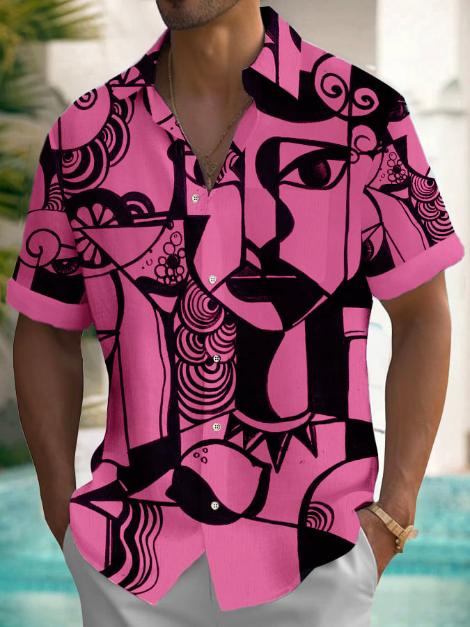 Camisa de moda Art Irregular estampadoing para hombre